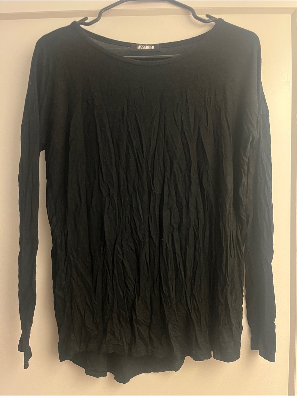 Missguided black long sleeve top